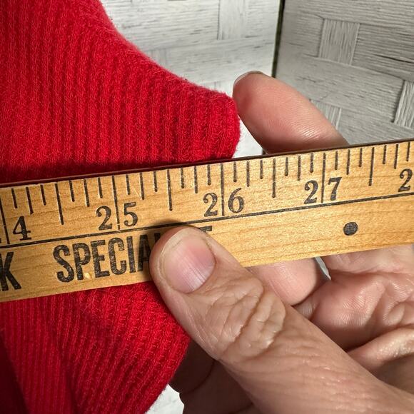 Lauren, Ralph Lauren womens Henley waffle knit T-shirt long sleeve red plus Sz ￼ - Picture 7 of 8